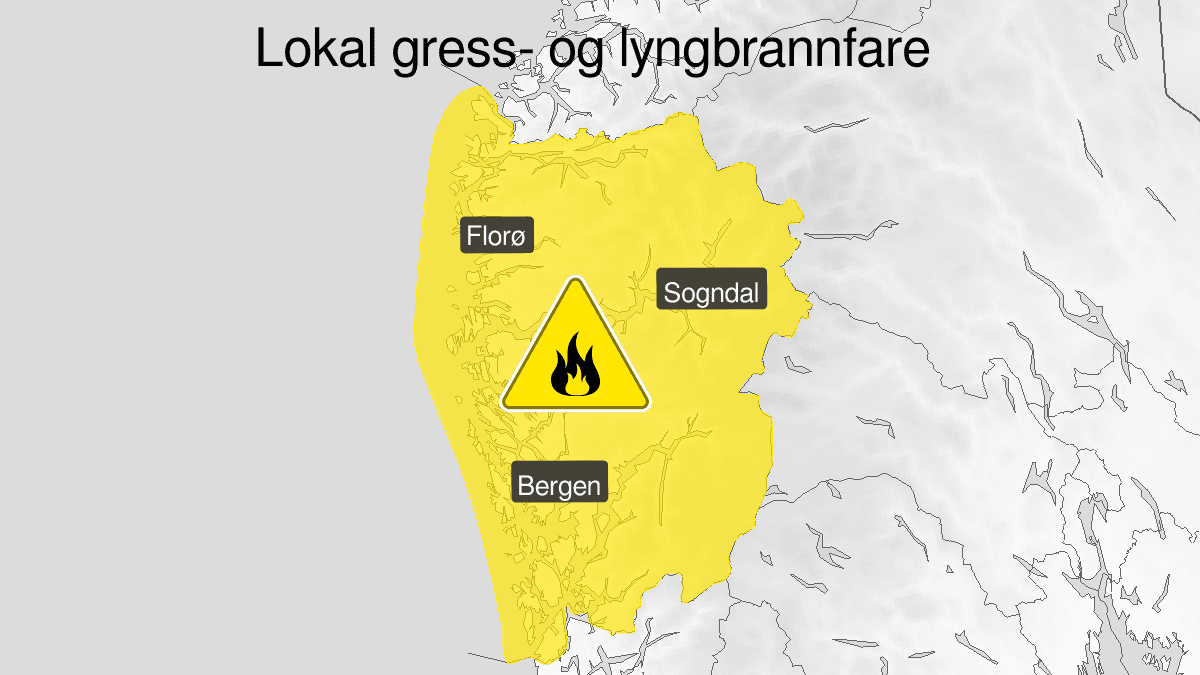 Moderat skogbrannfare i Vestland – vær forsiktig med åpen ild